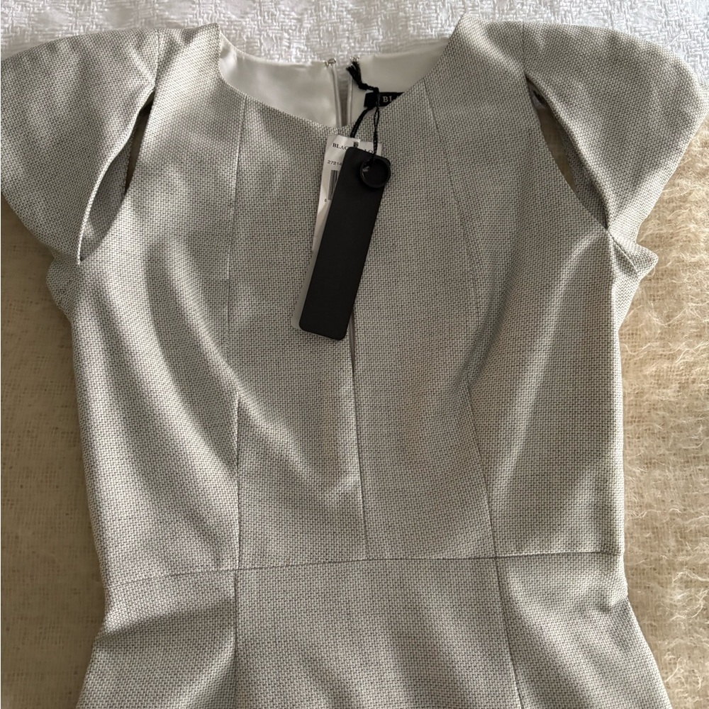 Black Halo Textured Gray Sheath Dress NWT